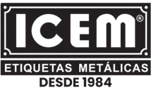 logo icem etiquetas desde 1984
